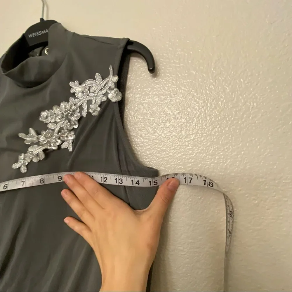 WEISSMAN Dance costume lyrical gray mesh dress Beneath Your Beautiful 12437 MA